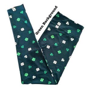 NEW LuLaRoe Clover Dark Green Leggings TC Comfy Stretch Soft St Patrick's Day